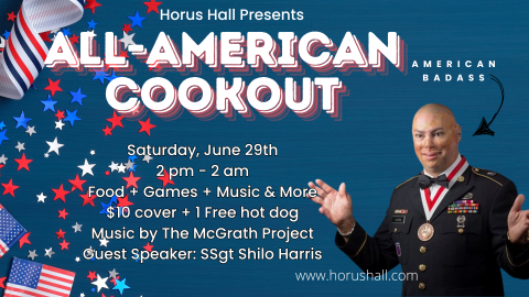 Graphic explaining our event which includes the $10 cover charge, The McGrath Project as the musical guest, and Shilo Harris as the guest speaker.